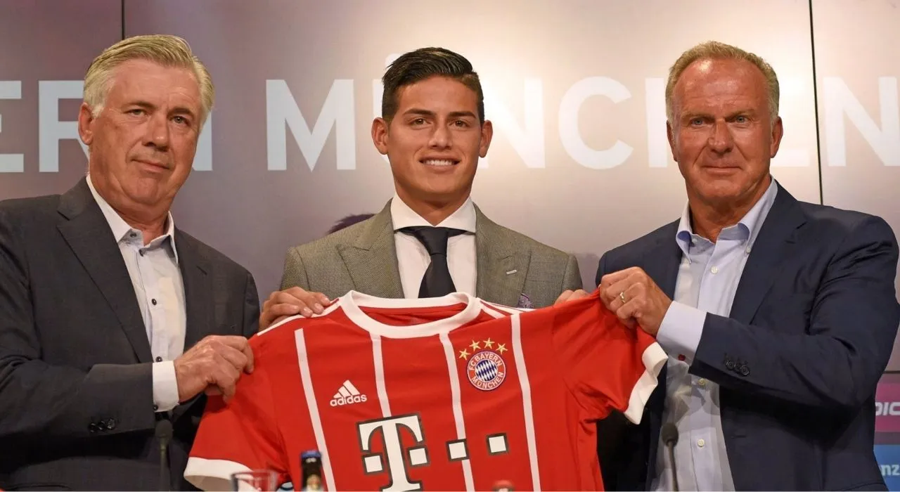 Presentación oficial de James Rodríguez como jugador del Bayern 2017. 